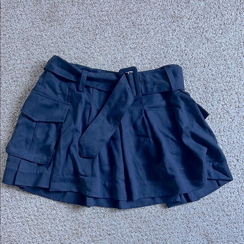 Navy Blue Reformation Skirt with Belt